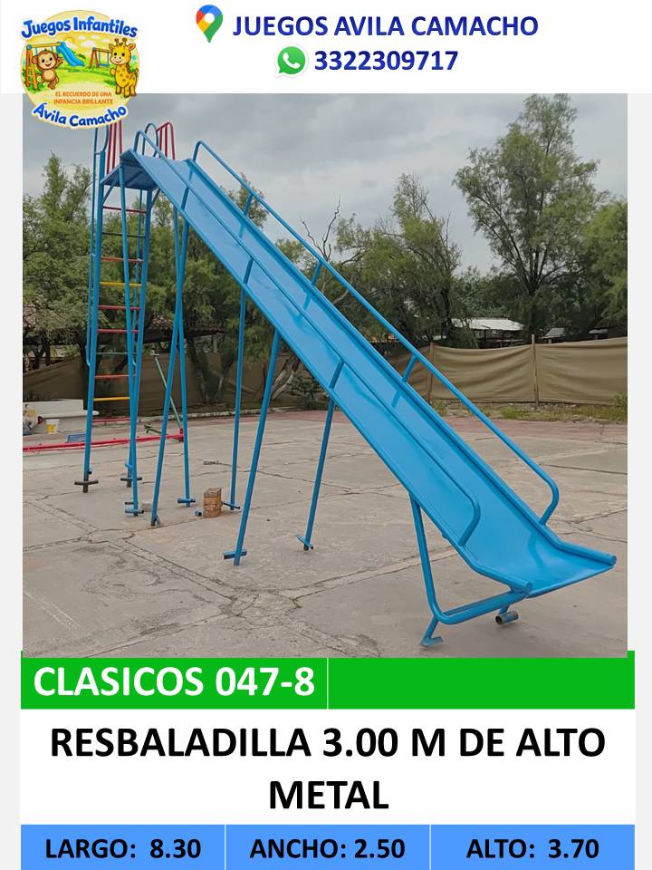 resbaladilla 3.00 m de alto metal